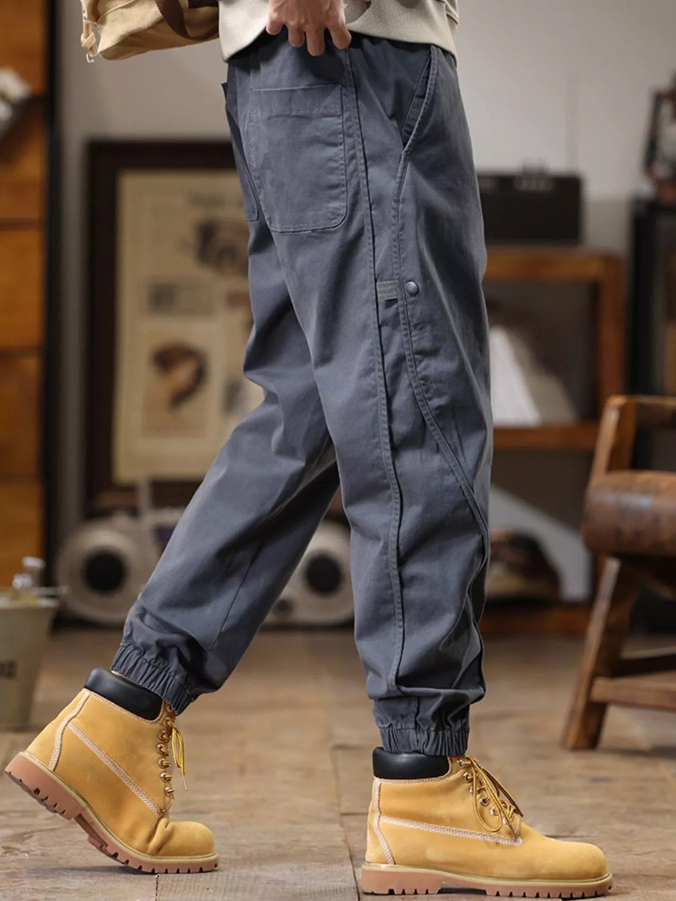 Men's Full Size Drawstring Jogger Pants with Elastic Cuffs Plus Size