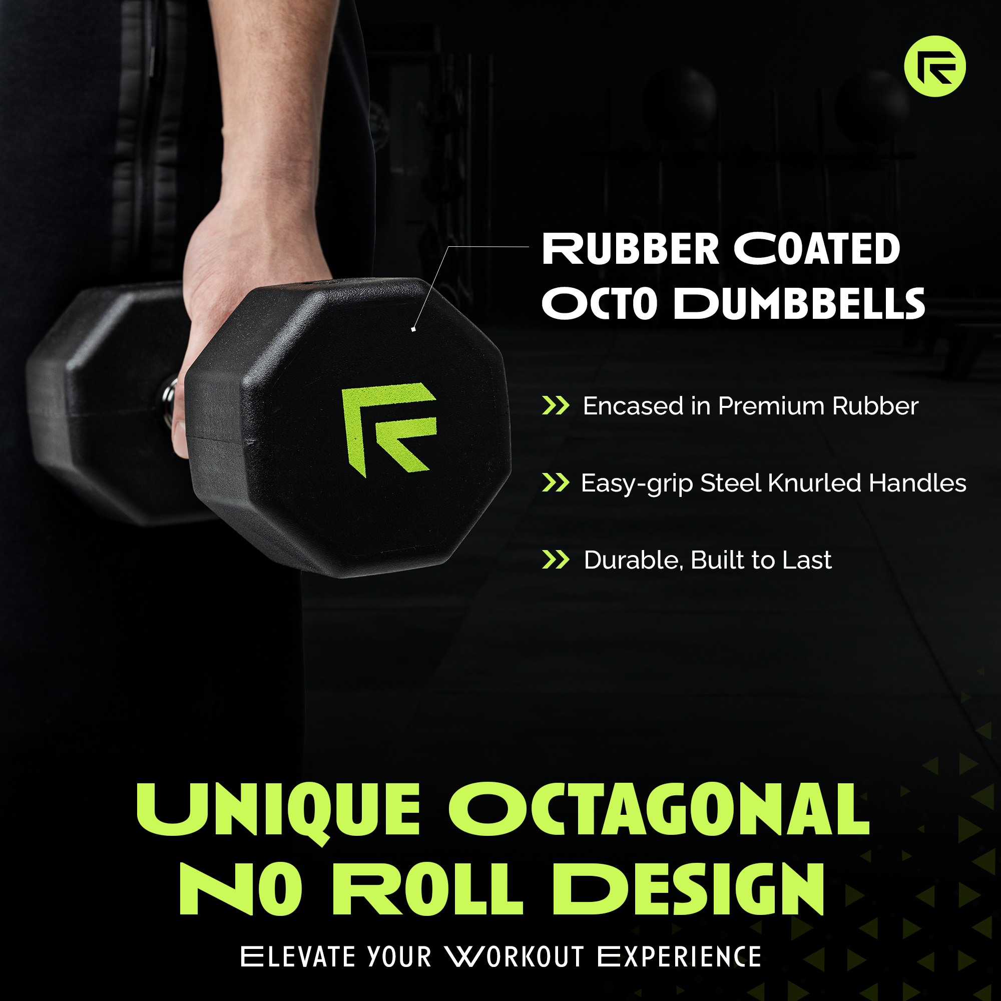 Octo Rubber Dumbbell Individual Strength Training Equipment
