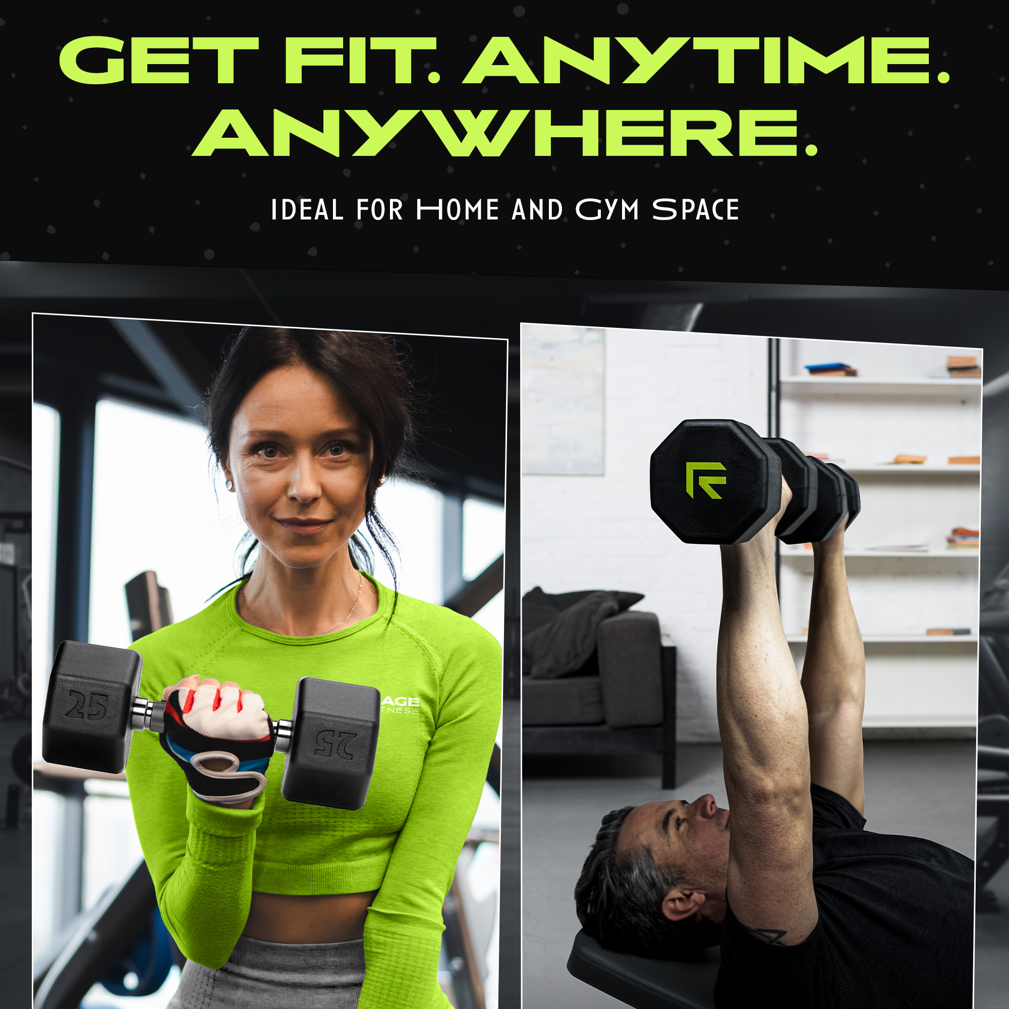 Octo Rubber Dumbbell Individual Strength Training Equipment