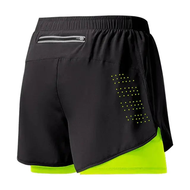 Men's Breathable Double Layer Workout Running Shorts