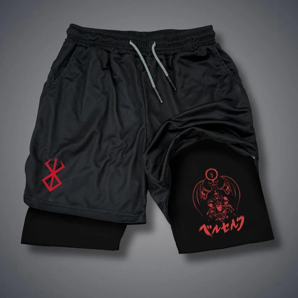 Men's 2 In 1 Compression Running Workout Shorts