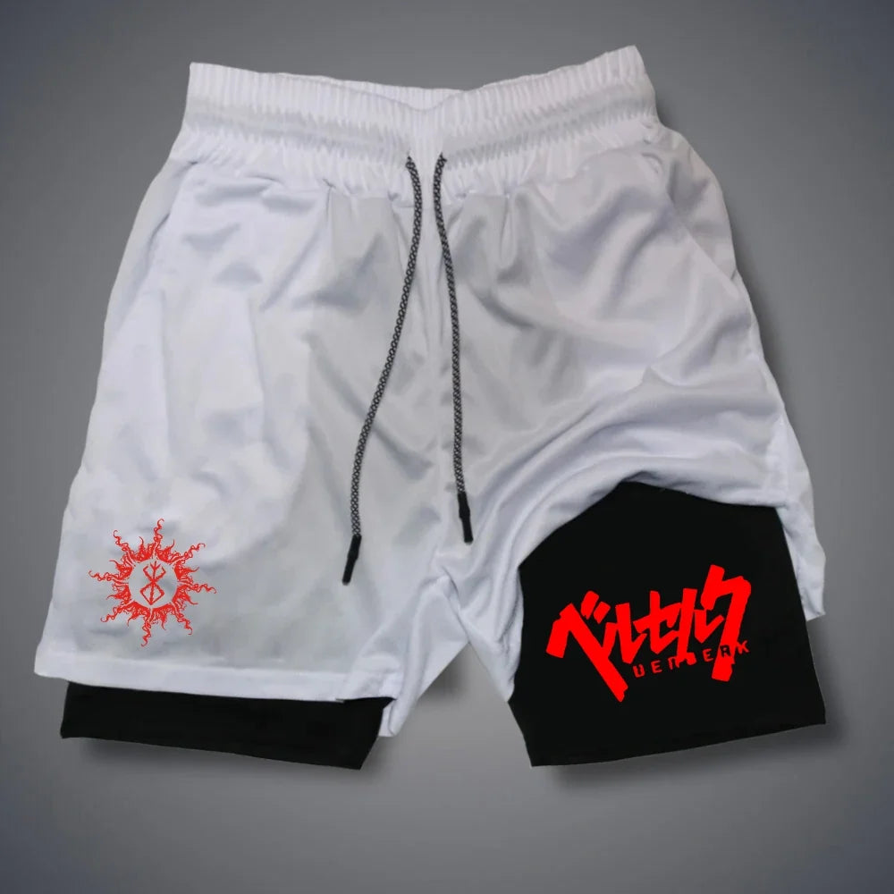 Men's 2 In 1 Compression Running Workout Shorts