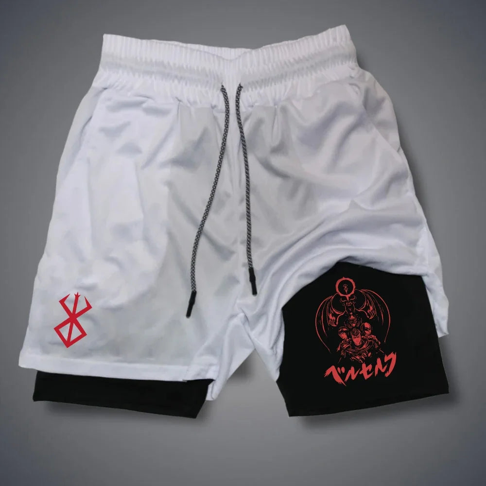 Men's 2 In 1 Compression Running Workout Shorts
