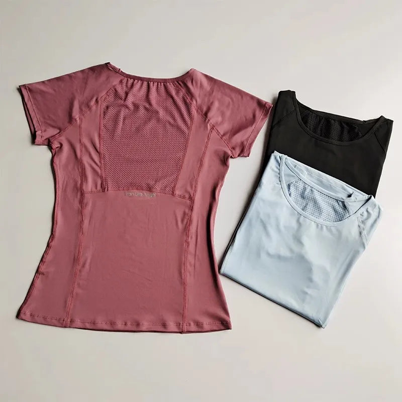 Women's Mesh Quick Dry Sports Fitness T Shirt