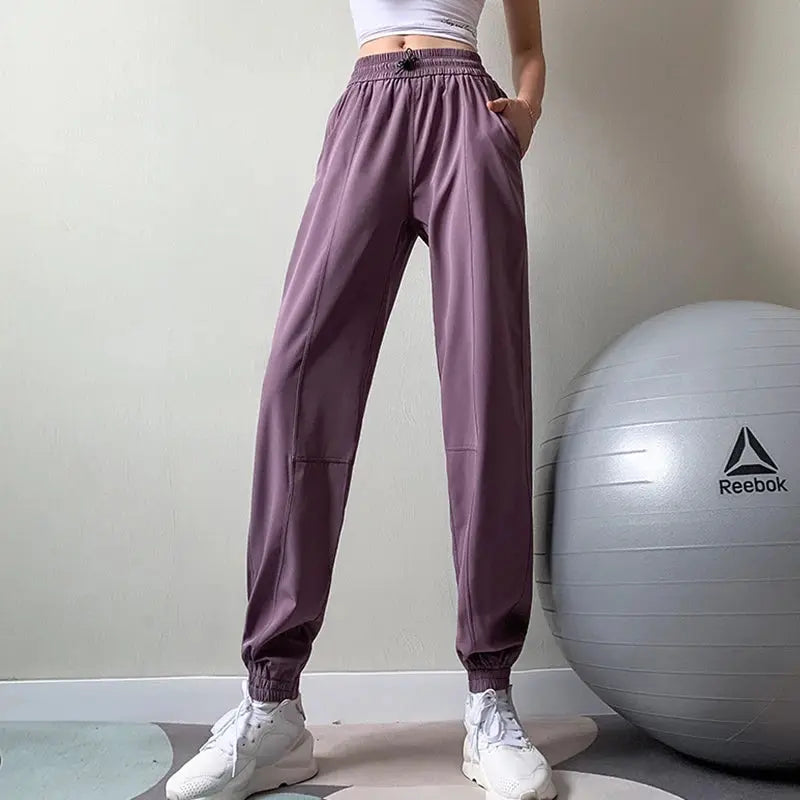 Women's Elastic Waist Yoga Running Pants Activewear