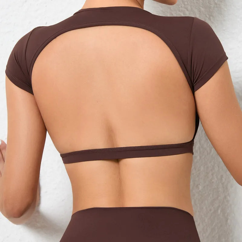 Women's Breathable Backless Yoga Crop Top