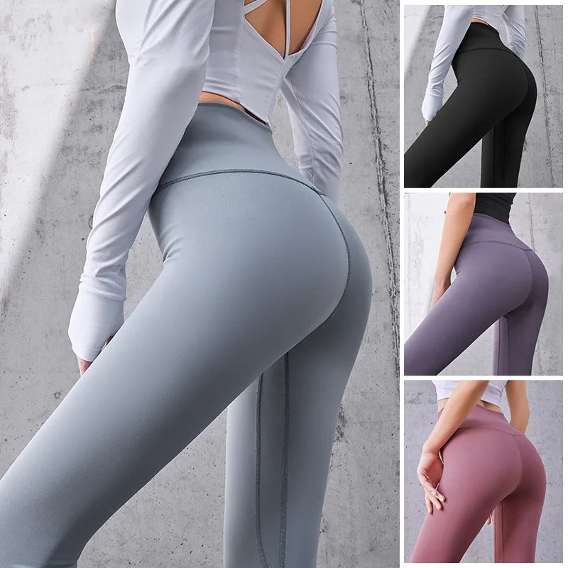 High Waisted Ribbed Yoga Pants Comfortable Stretch Activewear