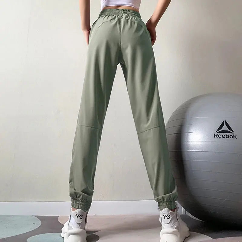 Women's Elastic Waist Yoga Running Pants Activewear