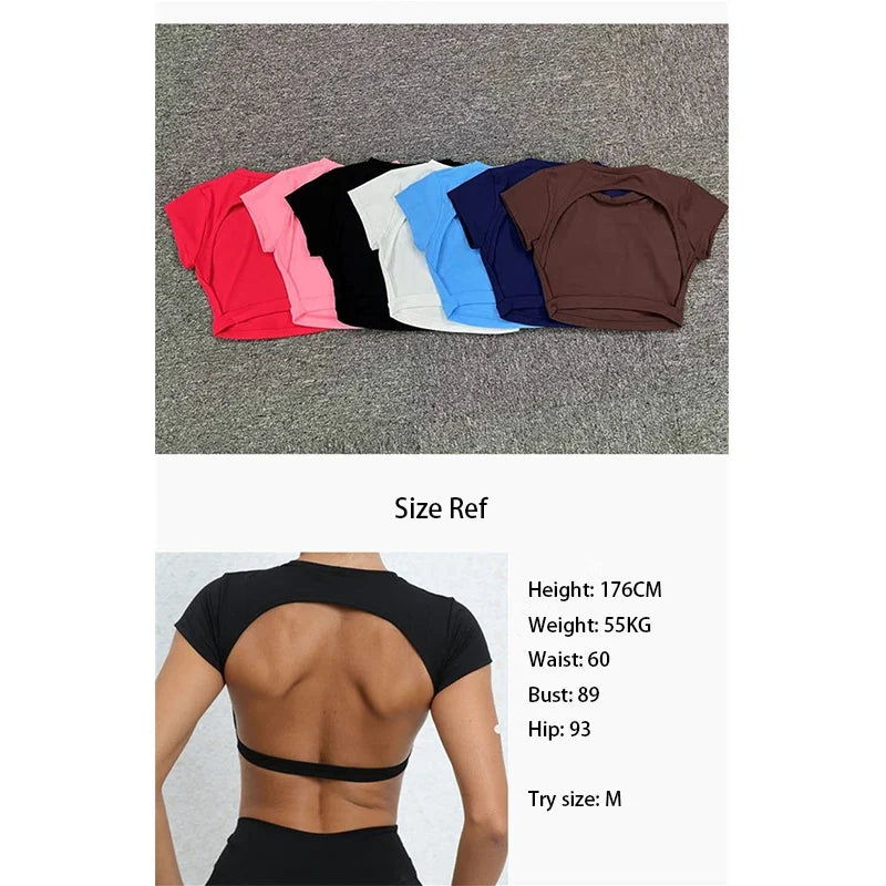 Women's Breathable Backless Yoga Crop Top