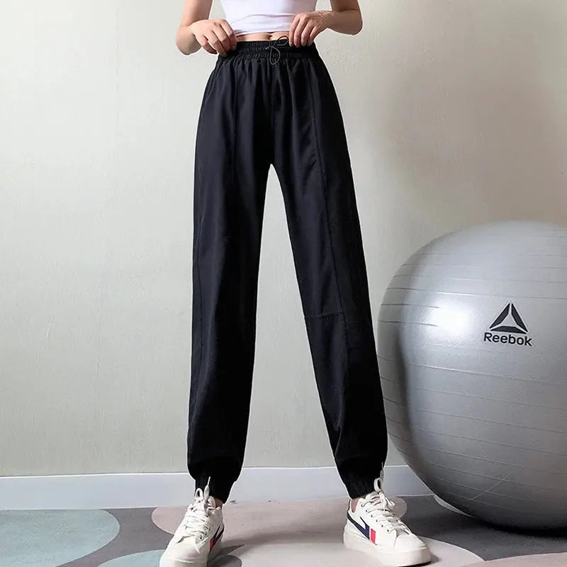 Women's Elastic Waist Yoga Running Pants Activewear
