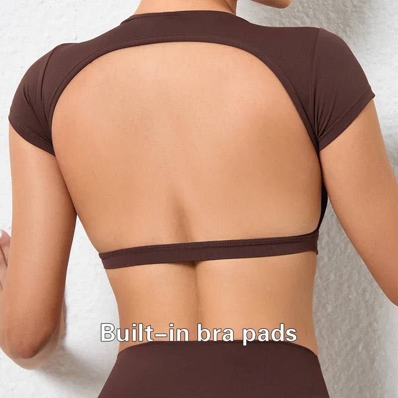 Women's Breathable Backless Yoga Crop Top