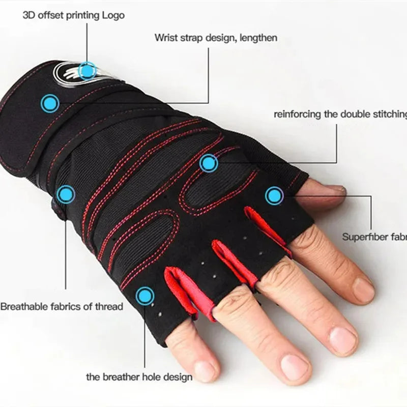 Outdoor Sport Gloves Men Women Wrist Guard Fingerless