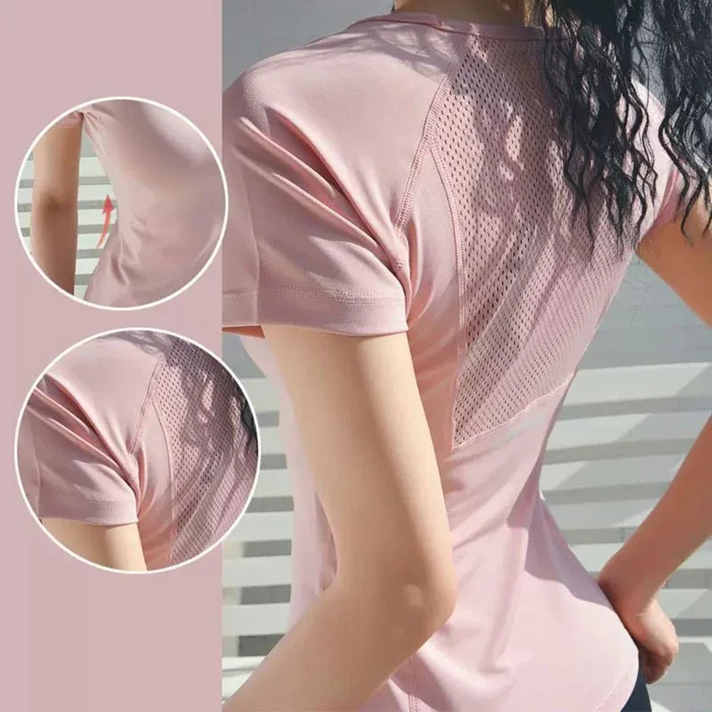 Women's Mesh Quick Dry Sports Fitness T Shirt
