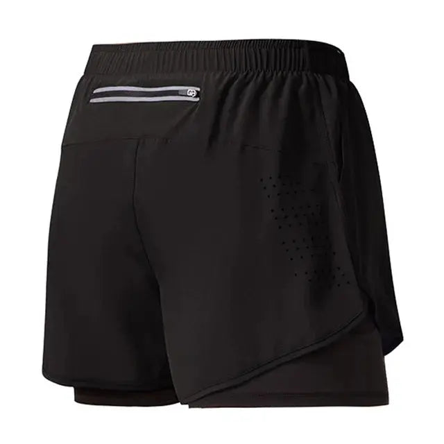 Men's Breathable Double Layer Workout Running Shorts