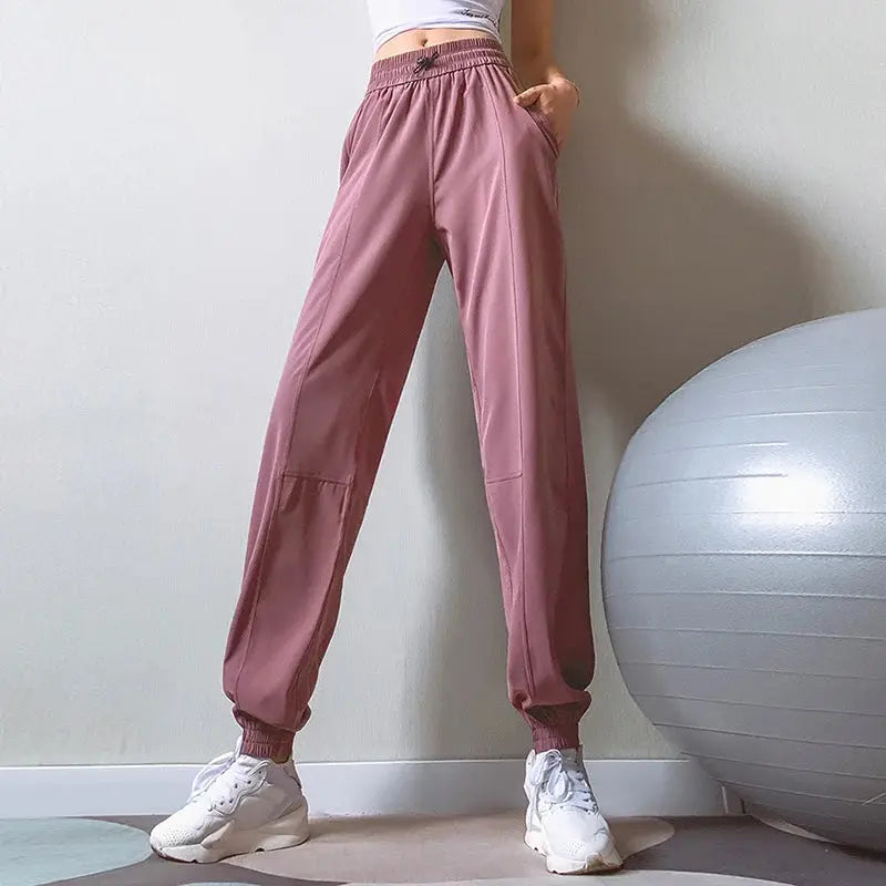 Women's Elastic Waist Yoga Running Pants Activewear