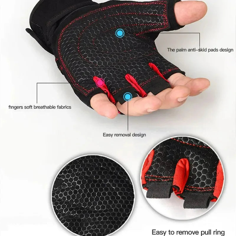 Outdoor Sport Gloves Men Women Wrist Guard Fingerless