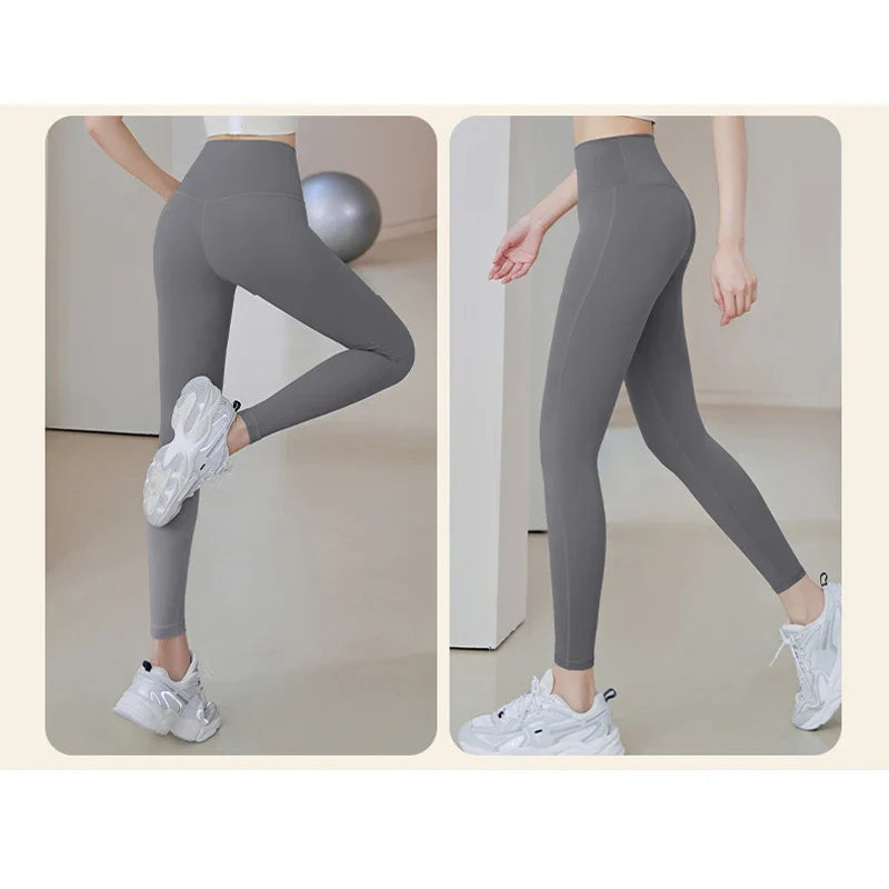 High Waisted Ribbed Yoga Pants Comfortable Stretch Activewear