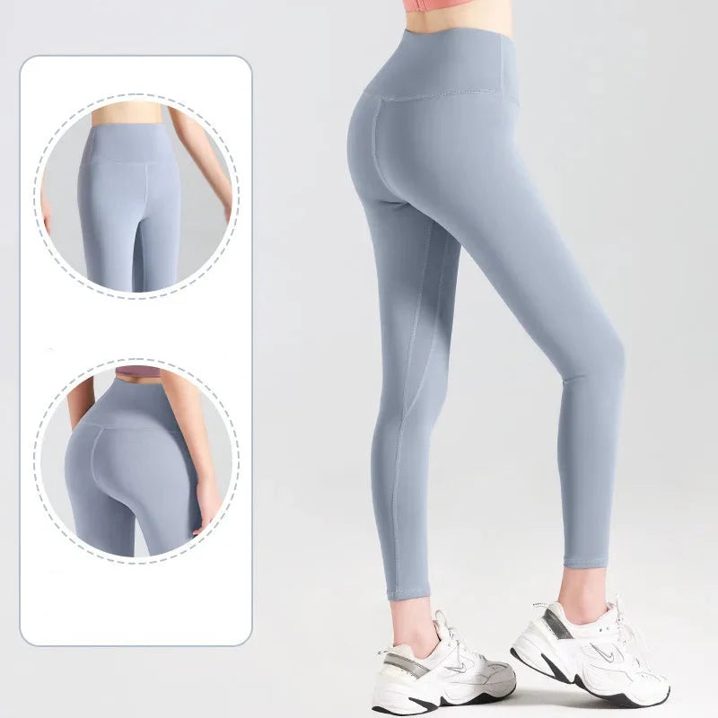 High Waisted Ribbed Yoga Pants Comfortable Stretch Activewear