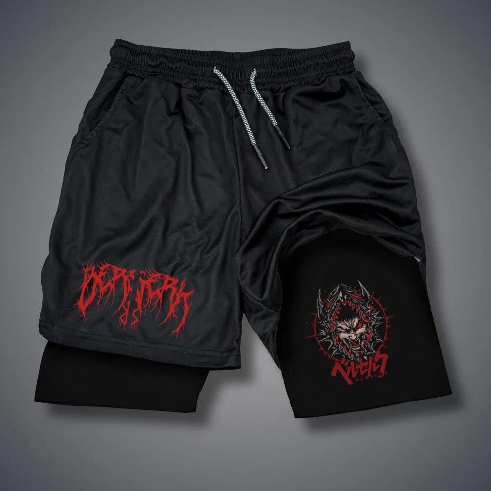 Men's 2 In 1 Compression Running Workout Shorts