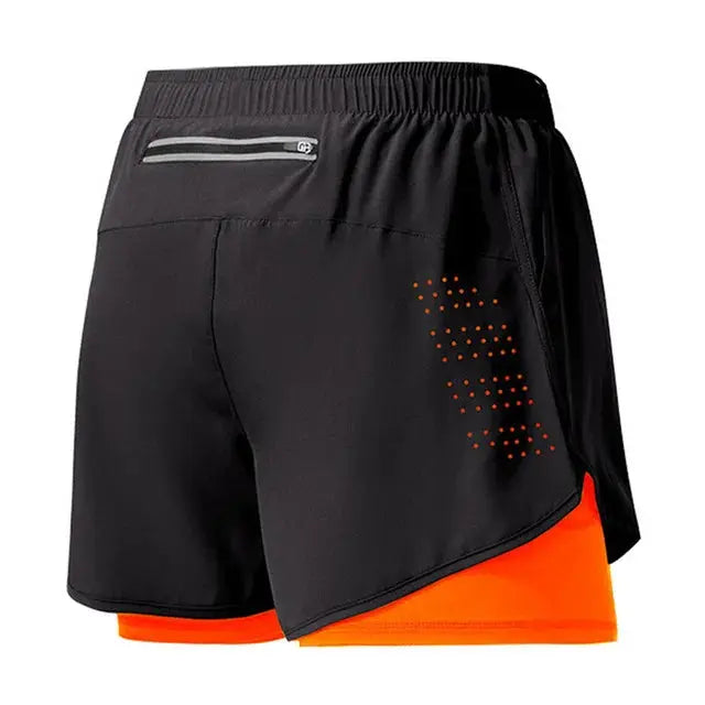 Men's Breathable Double Layer Workout Running Shorts