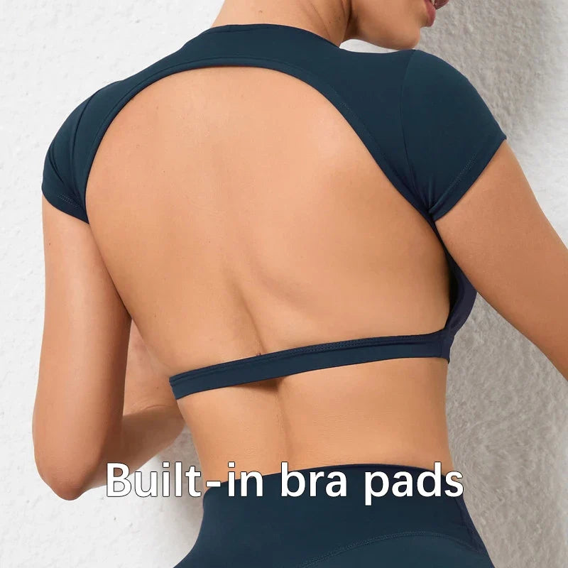Women's Breathable Backless Yoga Crop Top