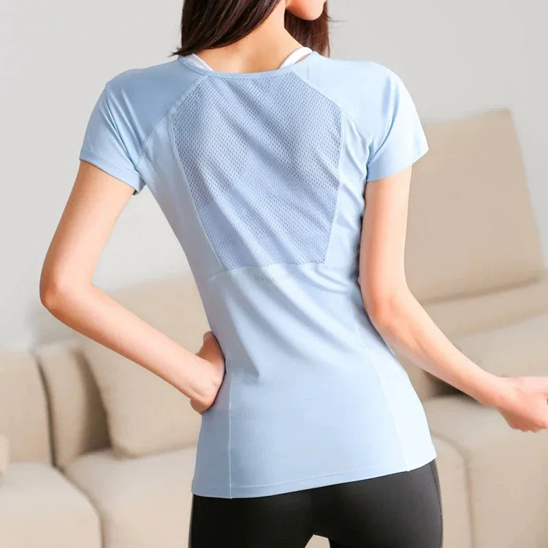 Women's Mesh Quick Dry Sports Fitness T Shirt