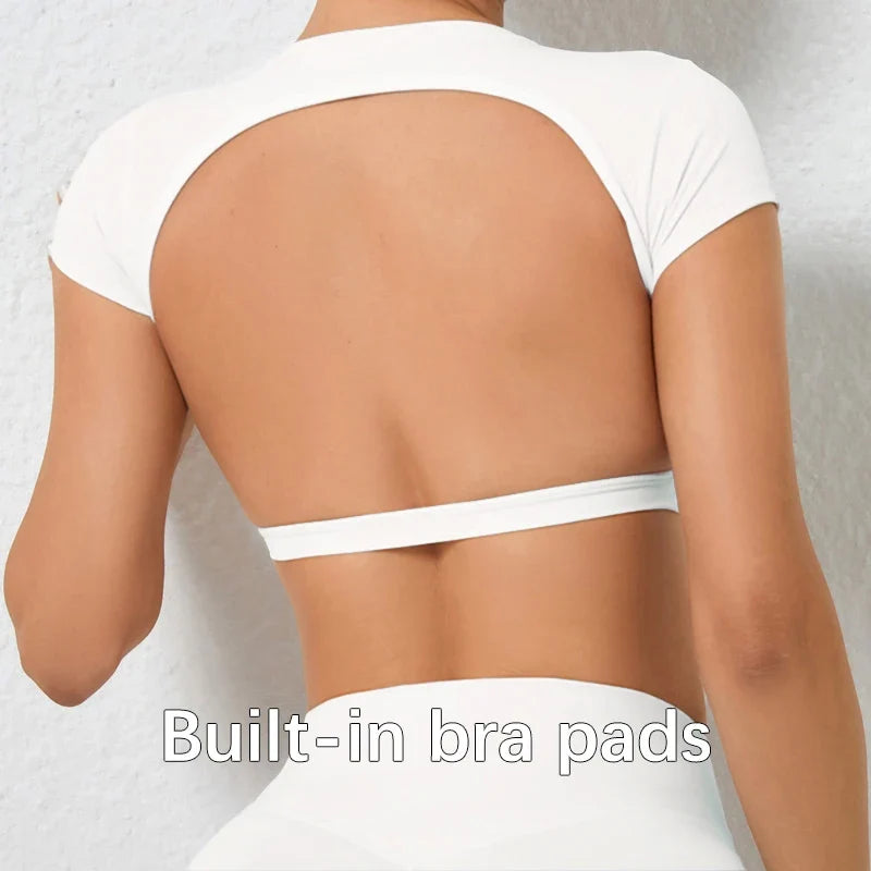 Women's Breathable Backless Yoga Crop Top