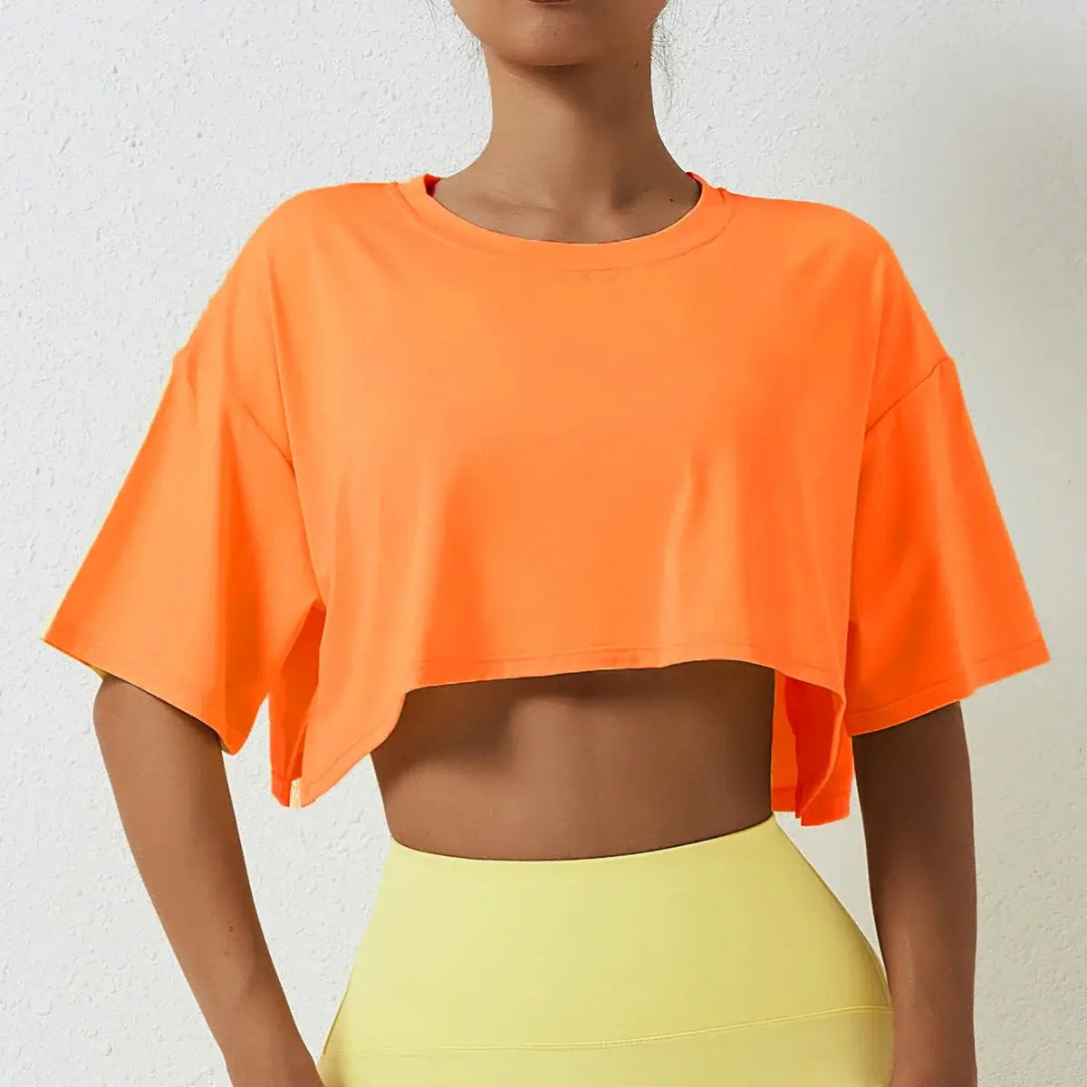 Women's Loose Cotton Crop Top Dance Gym Sports