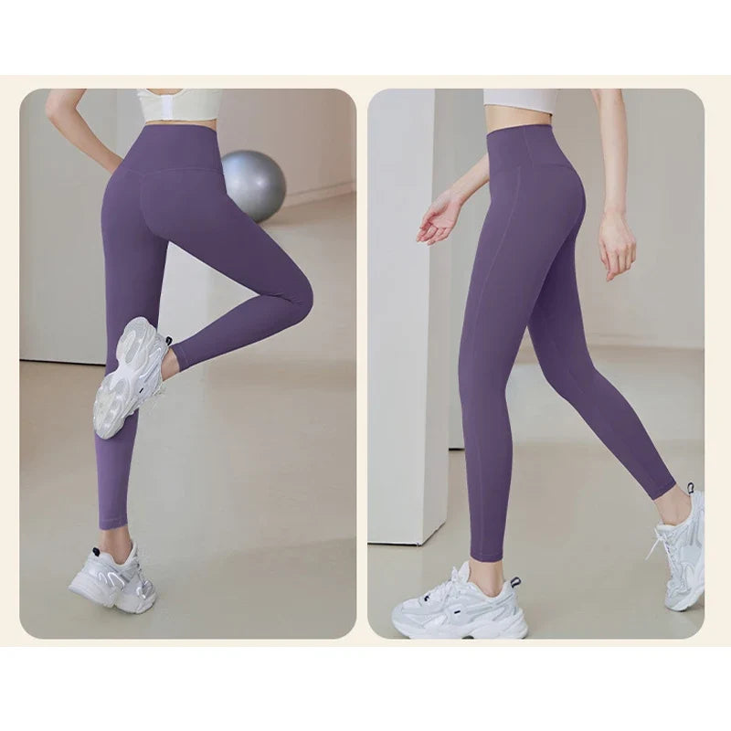 High Waisted Ribbed Yoga Pants Comfortable Stretch Activewear