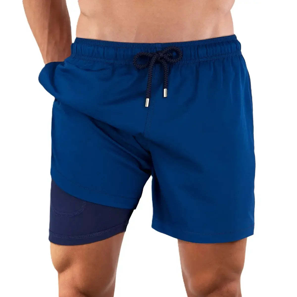 Blue Sapphire Hybrid Compression Lined Swim Trunk