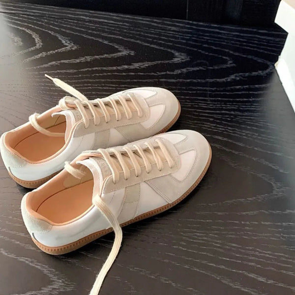 Contrast Round Toe Flats Sneakers Casual Footwear Style