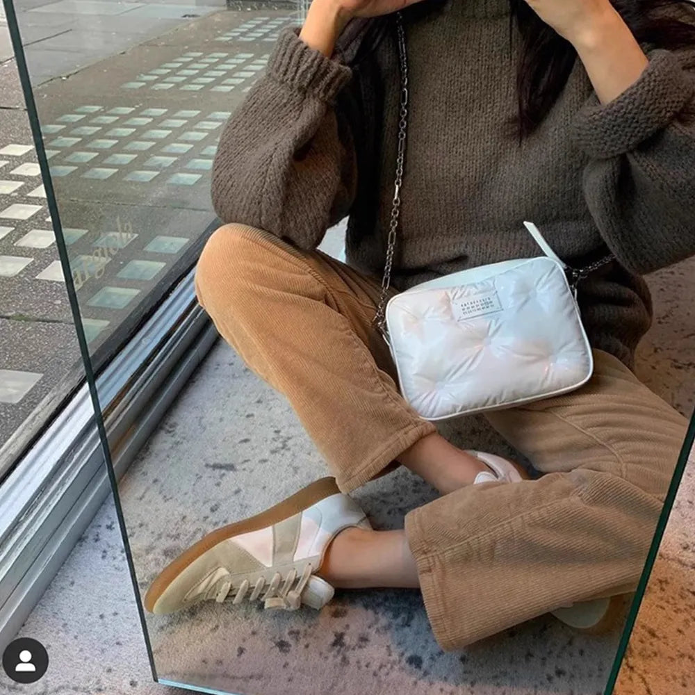 Contrast Round Toe Flats Sneakers Casual Footwear Style