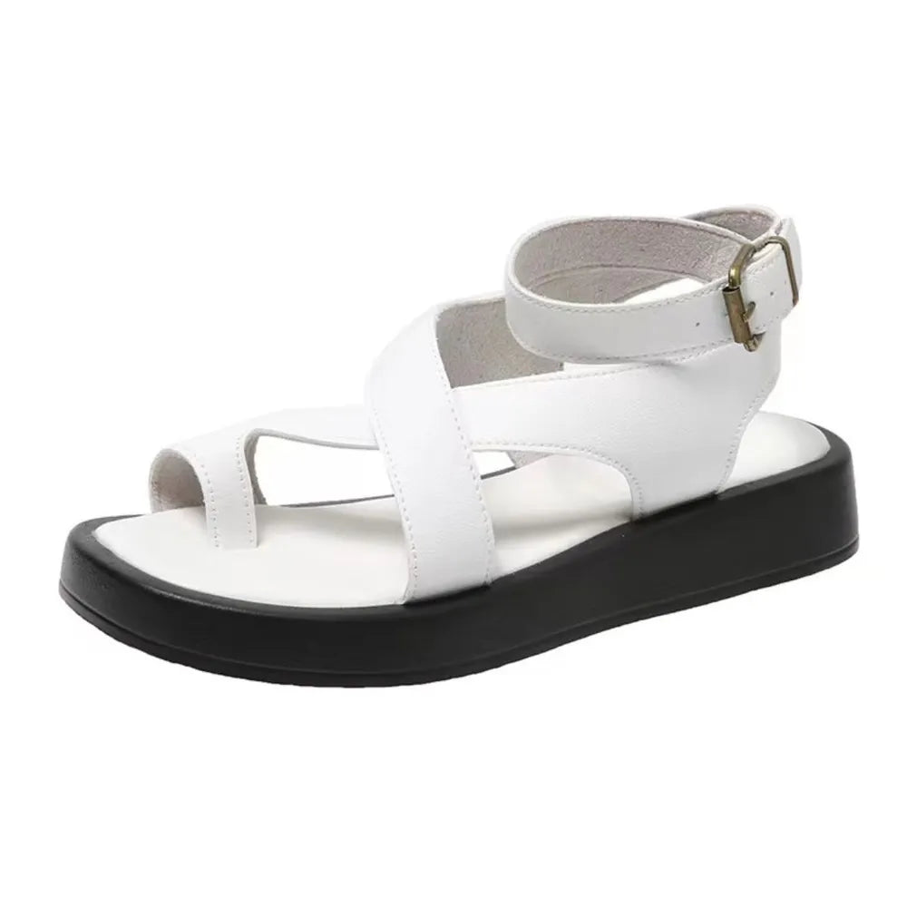 Crisscross Open Toe Platform Sandals Fashionable Casual Footwear
