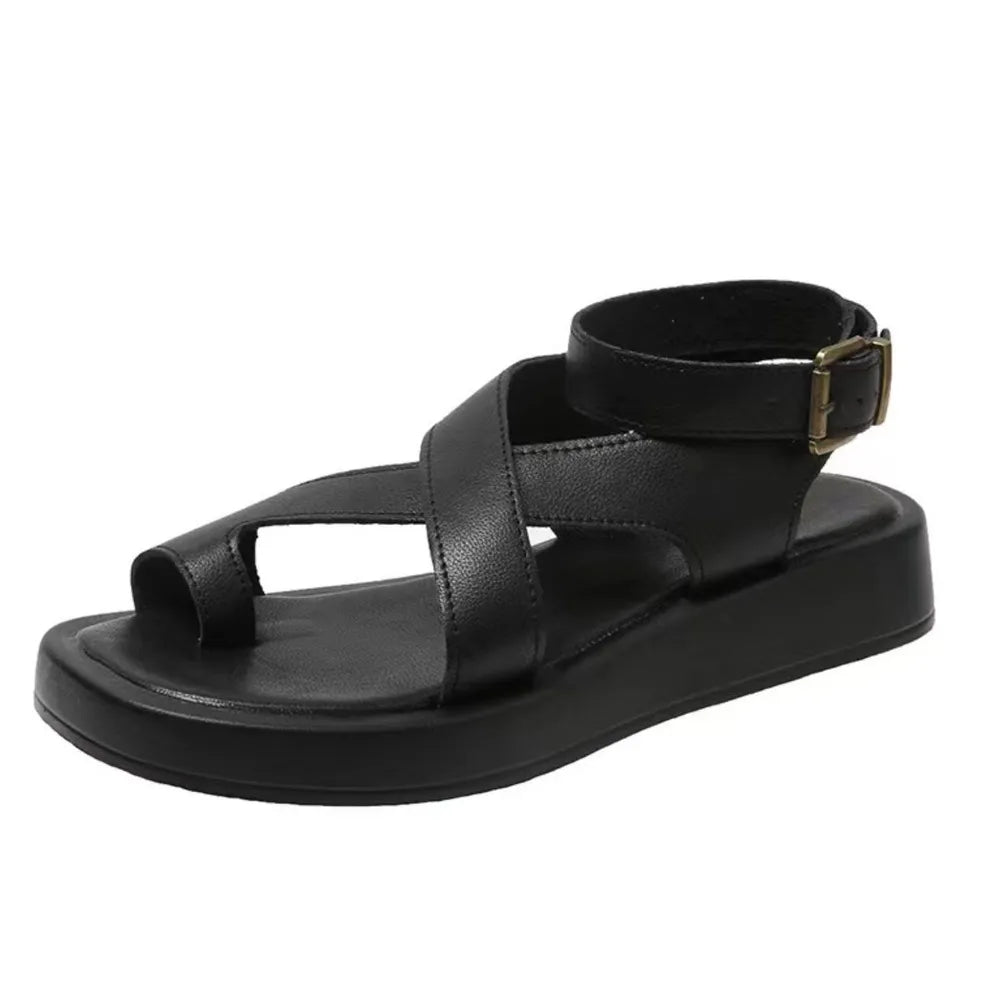 Crisscross Open Toe Platform Sandals Fashionable Casual Footwear