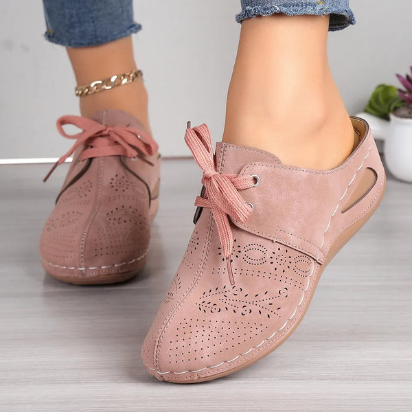 Lace Up Round Toe Wedge Sandals Casual Footwear