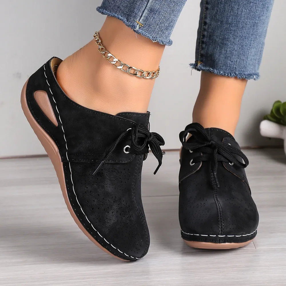 Lace Up Round Toe Wedge Sandals Casual Footwear