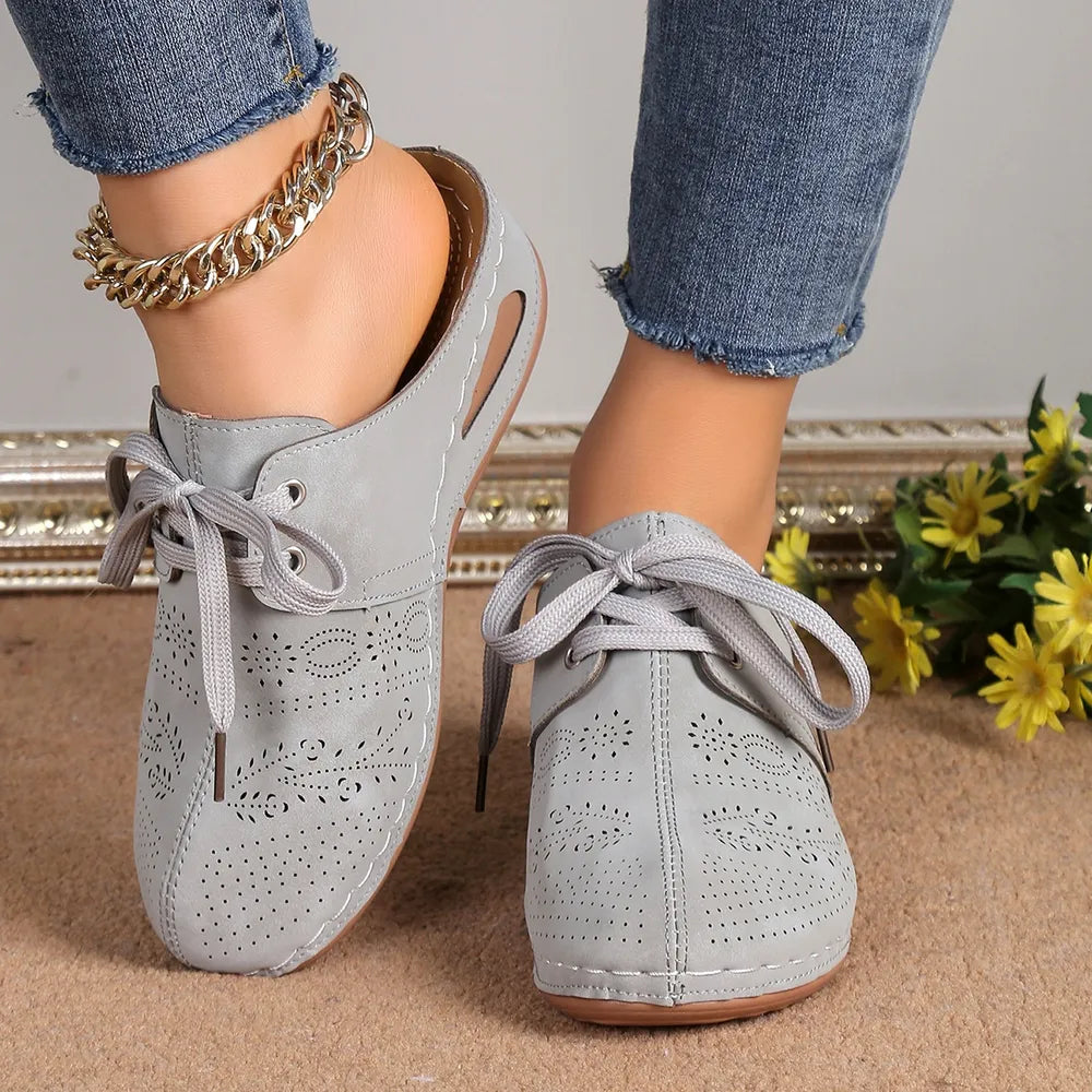 Lace Up Round Toe Wedge Sandals Casual Footwear