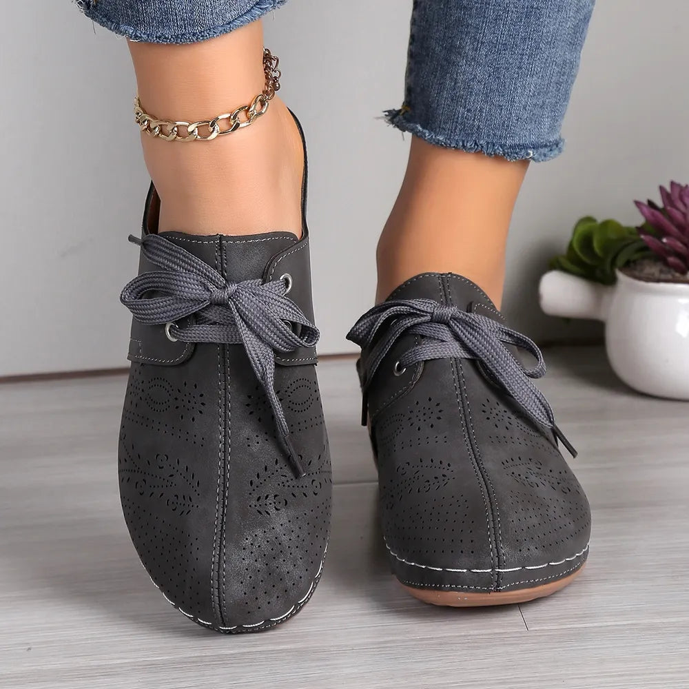 Lace Up Round Toe Wedge Sandals Casual Footwear