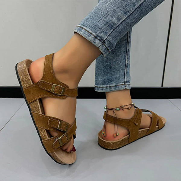 Open Toe Flat Buckle Sandals Casual Comfortable Footwear
