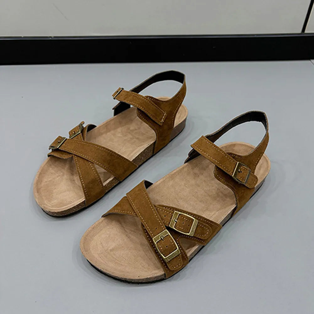 Open Toe Flat Buckle Sandals Casual Comfortable Footwear