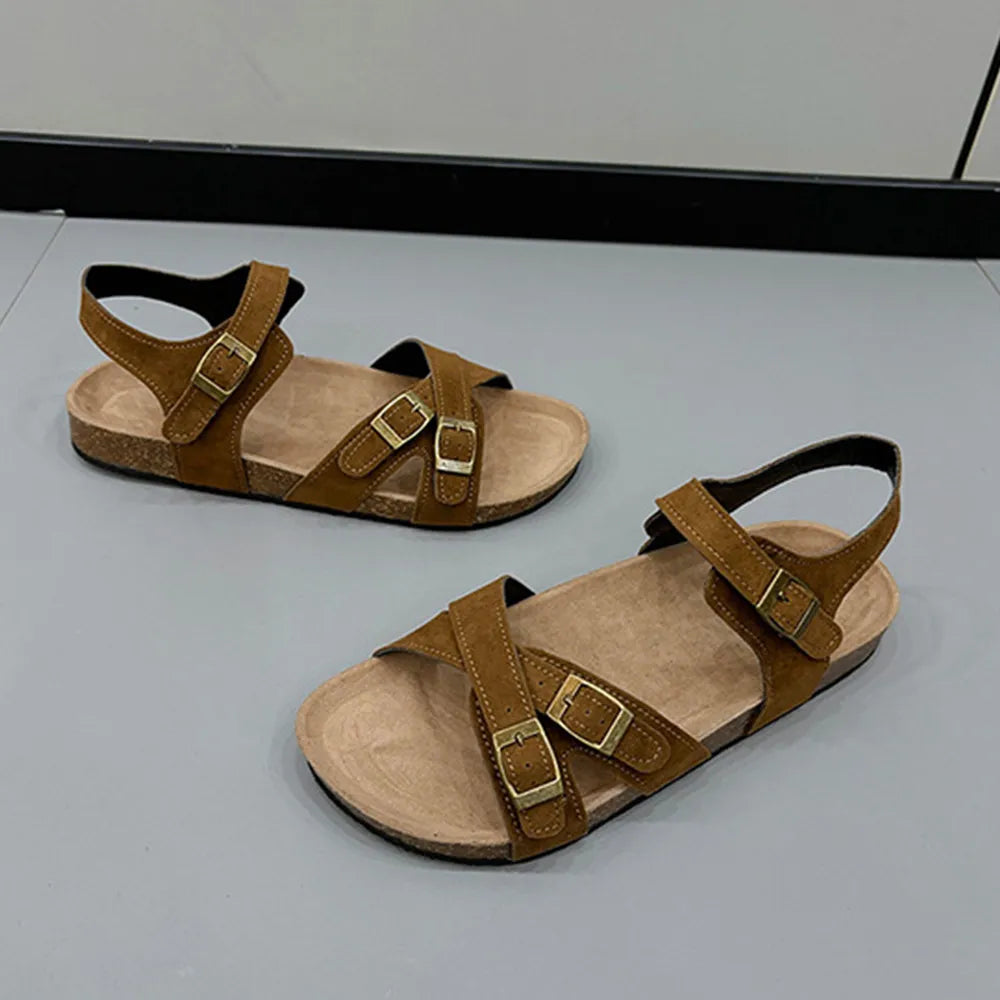 Open Toe Flat Buckle Sandals Casual Comfortable Footwear