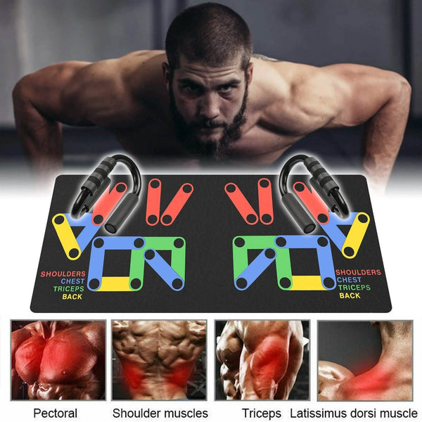 S Shape Push Up Bars Training Mat Fitness Workout